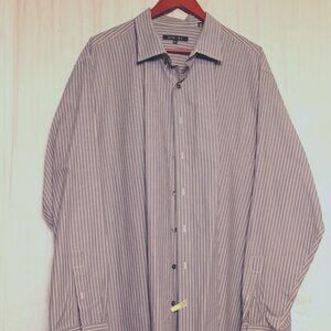 SYNRGY Long Sleeve Blue White Striped Dress Shirt